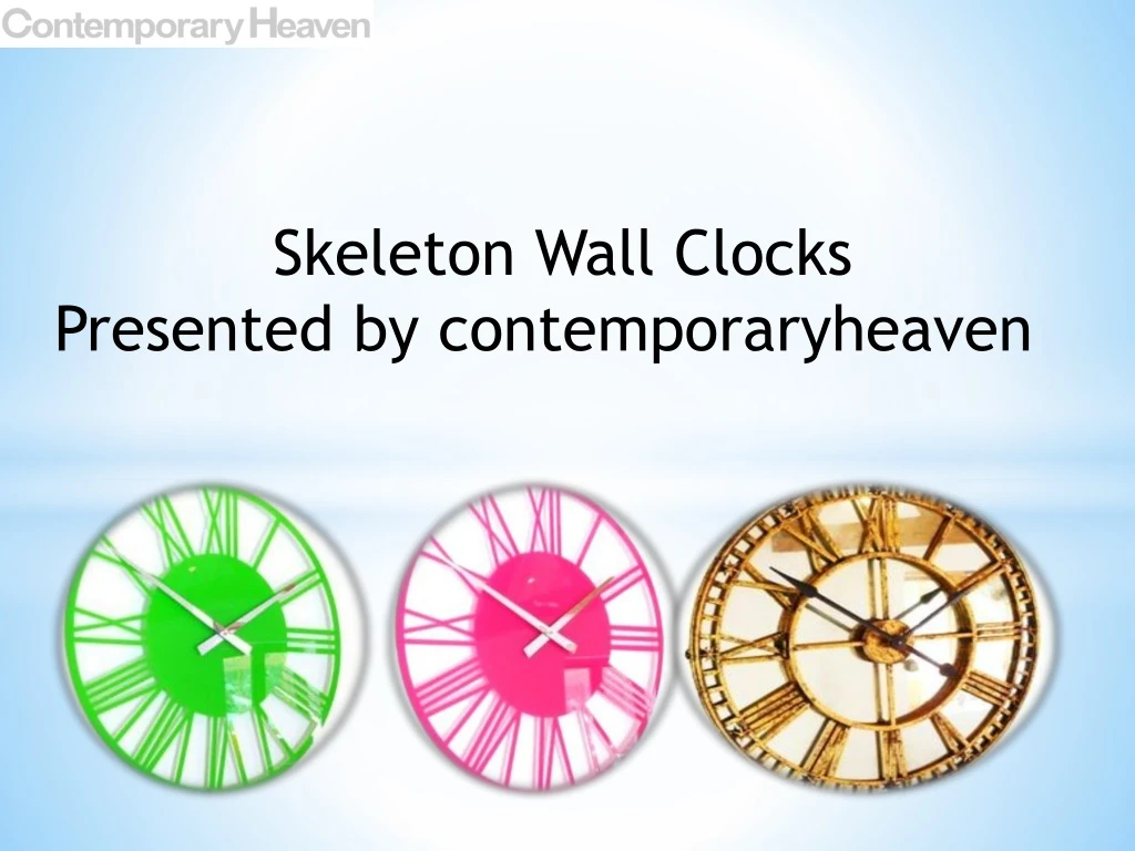 skeleton wall clocks presented