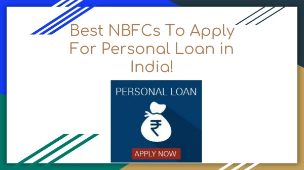 Best NBFCs To Apply For Personal Loan in India!