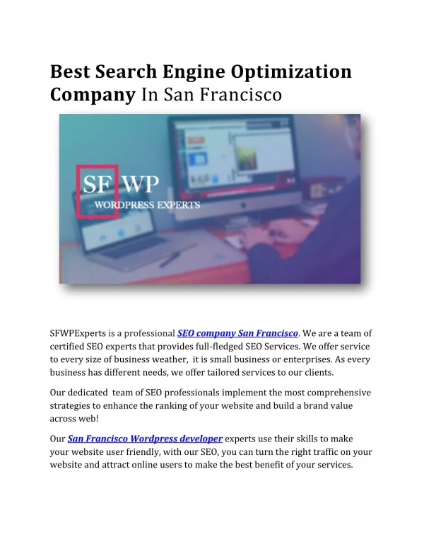 Best Search Engine Optimization Company In San Francisco