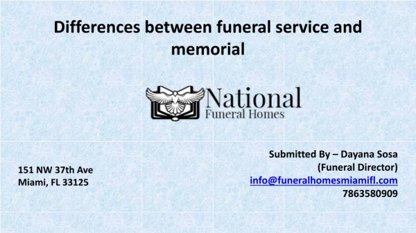 Differences between funeral service and memorial