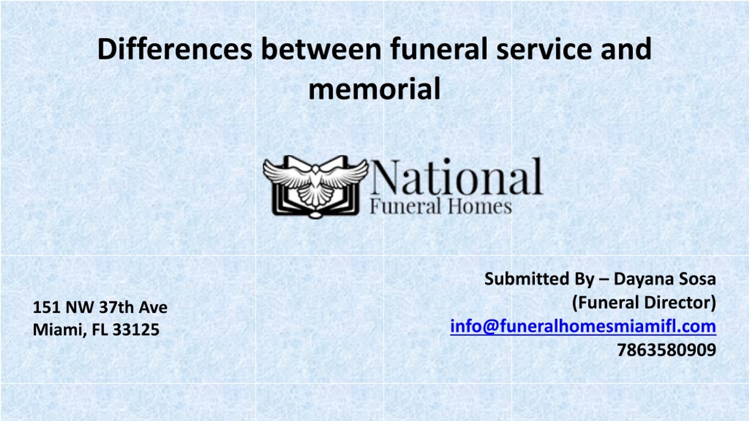PPT - Differences between funeral service and memorial PowerPoint