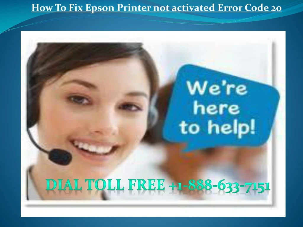 how to fix epson printer not activated error code