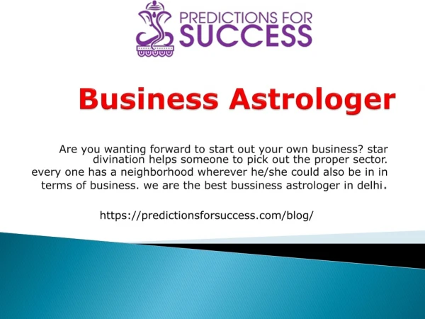 Business Astrologer- Predictions for success
