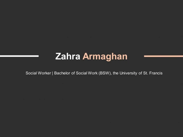 Zahra Moridzadeh - Provides Consultation in Social Work