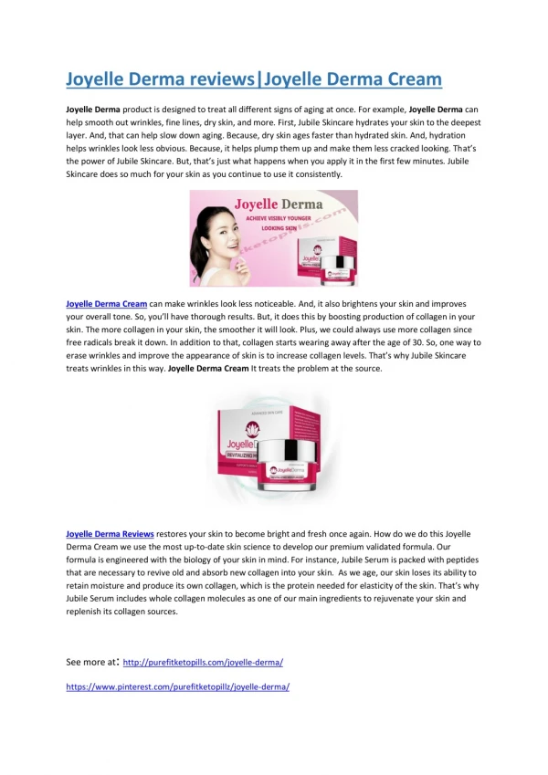 Joyelle Derma reviewsJoyelle Derma Cream