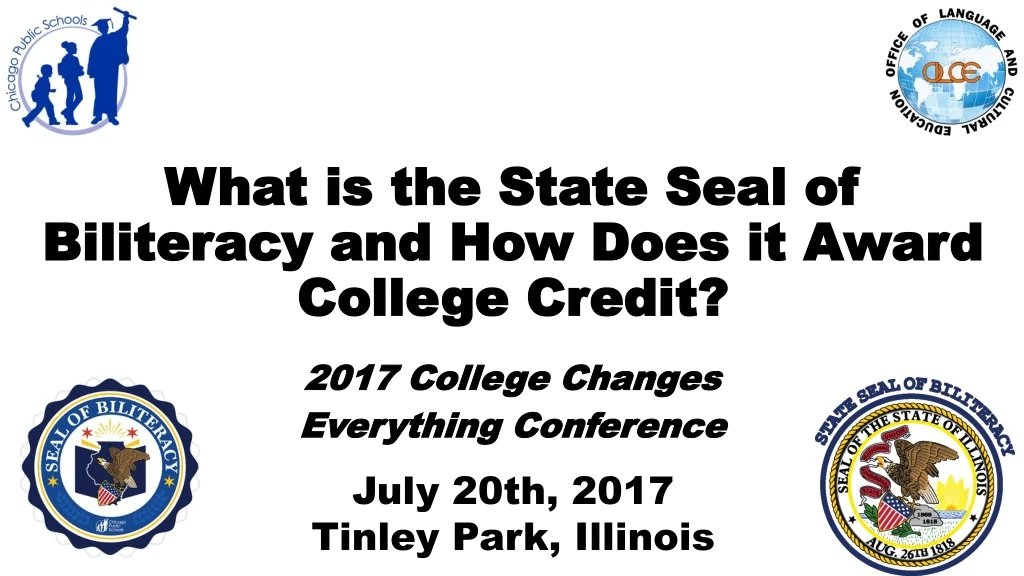 what is the state seal of biliteracy and how does it award college credit