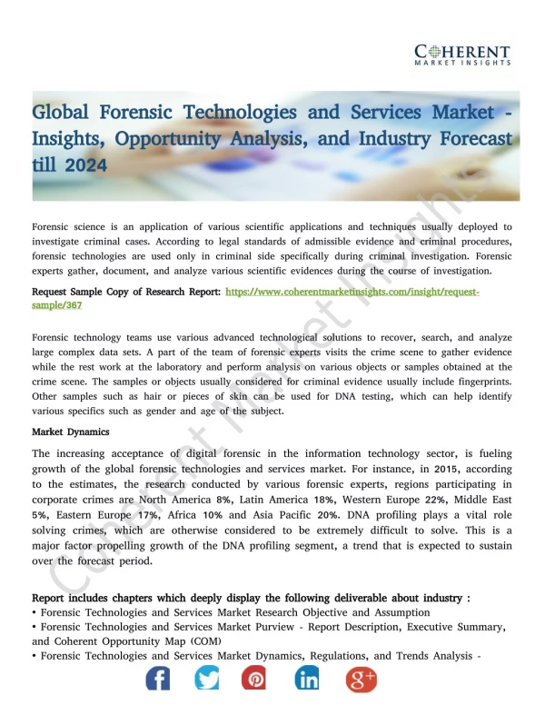 Forensic Technologies and Services Market Opportunity Analysis, and Industry Forecast till 2024