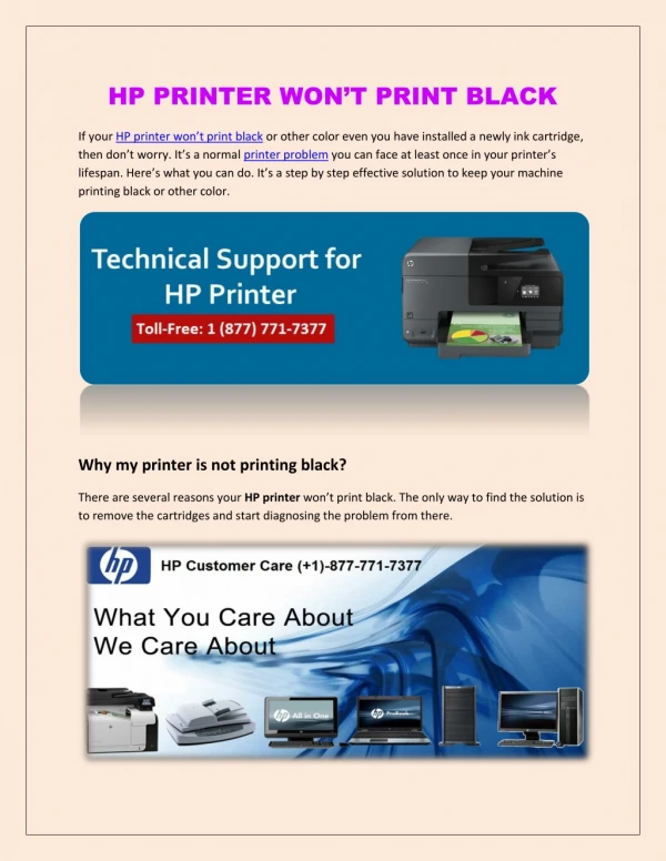 My HP printer Won’t Print Black