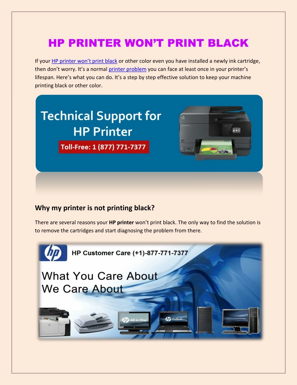 hp printer won t print black