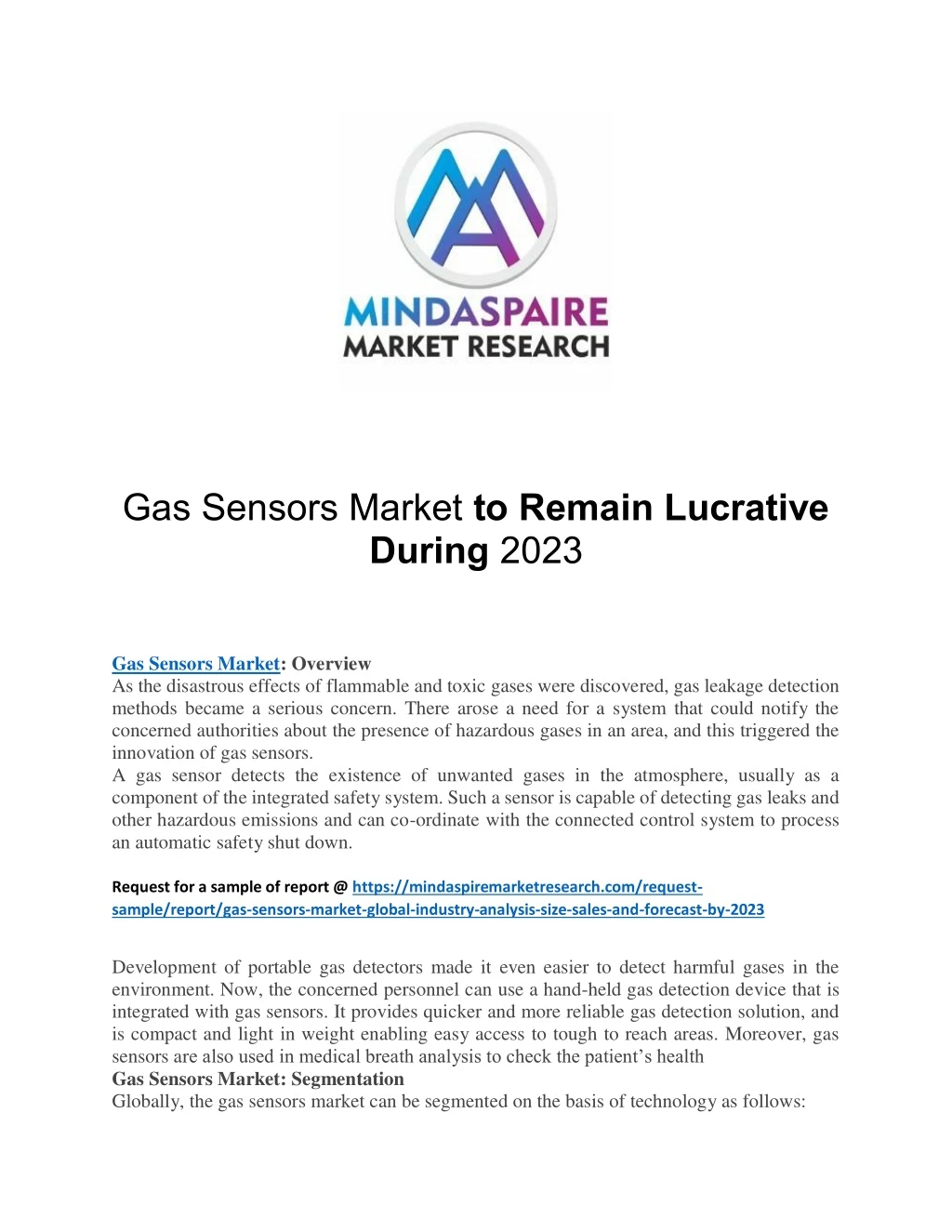 gas sensors market to remain lucrative during 2023