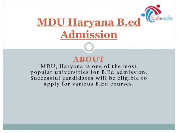 MDU Haryana B.ed Admission