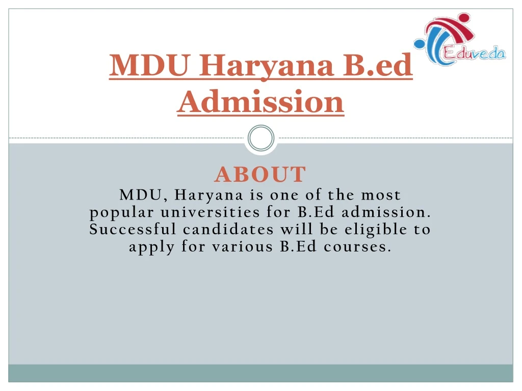 mdu haryana b ed admission