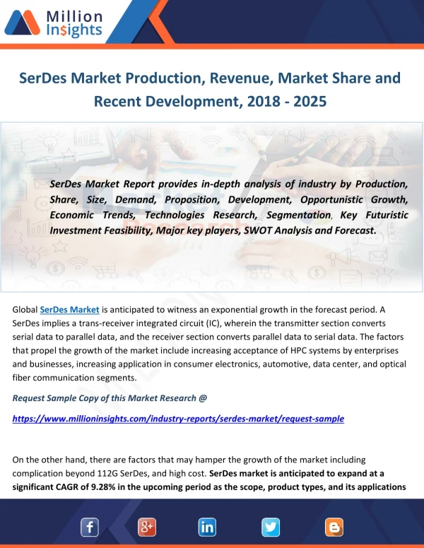 SerDes Market Production, Revenue, Market Share and Recent Development, 2018 - 2025