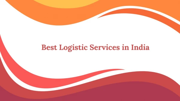 Best Logistic Services in India