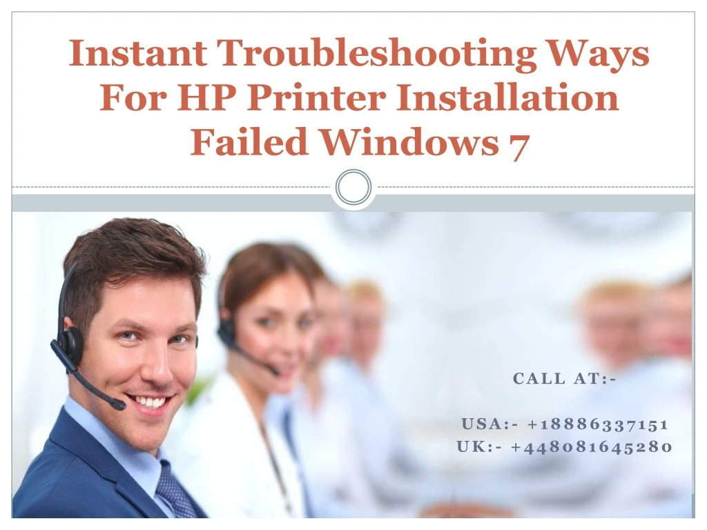 instant troubleshooting ways for hp printer installation failed windows 7