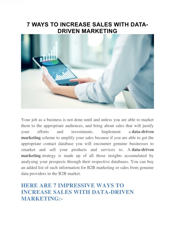 7 WAYS TO INCREASE SALES WITH DATA-DRIVEN MARKETING