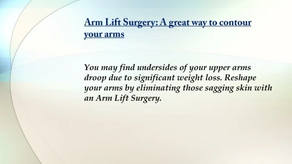 Arm Lift Surgery Denver