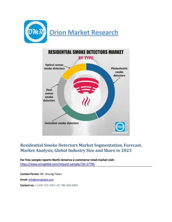 Residential Smoke Detectors Market: Global Market Size, Industry Trends, Leading Players, Market Share and Forecast 2018