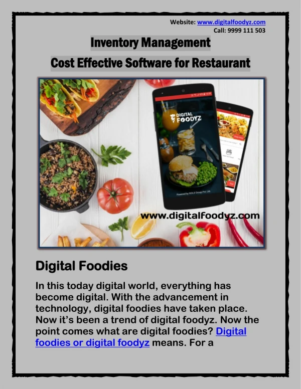 Inventory Management - Cost Effective Software for Restaurant