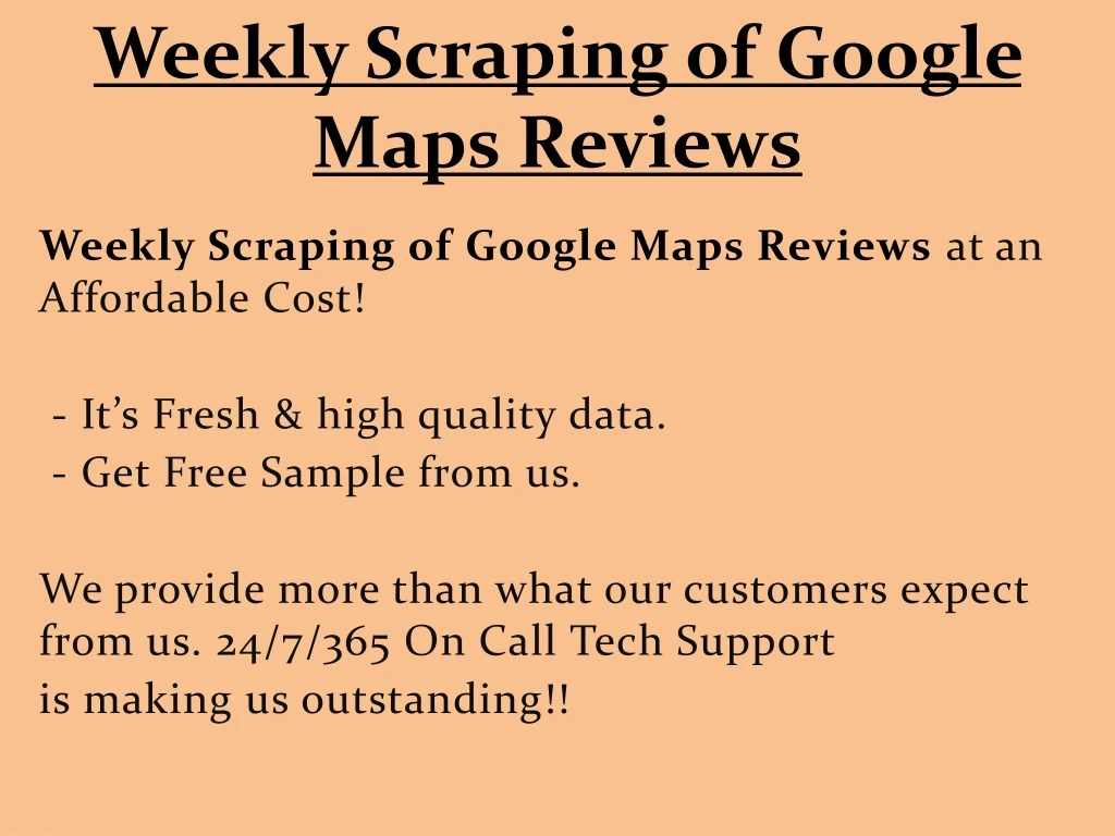 weekly scraping of google maps reviews