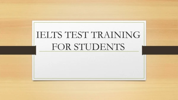 ielts test training for students