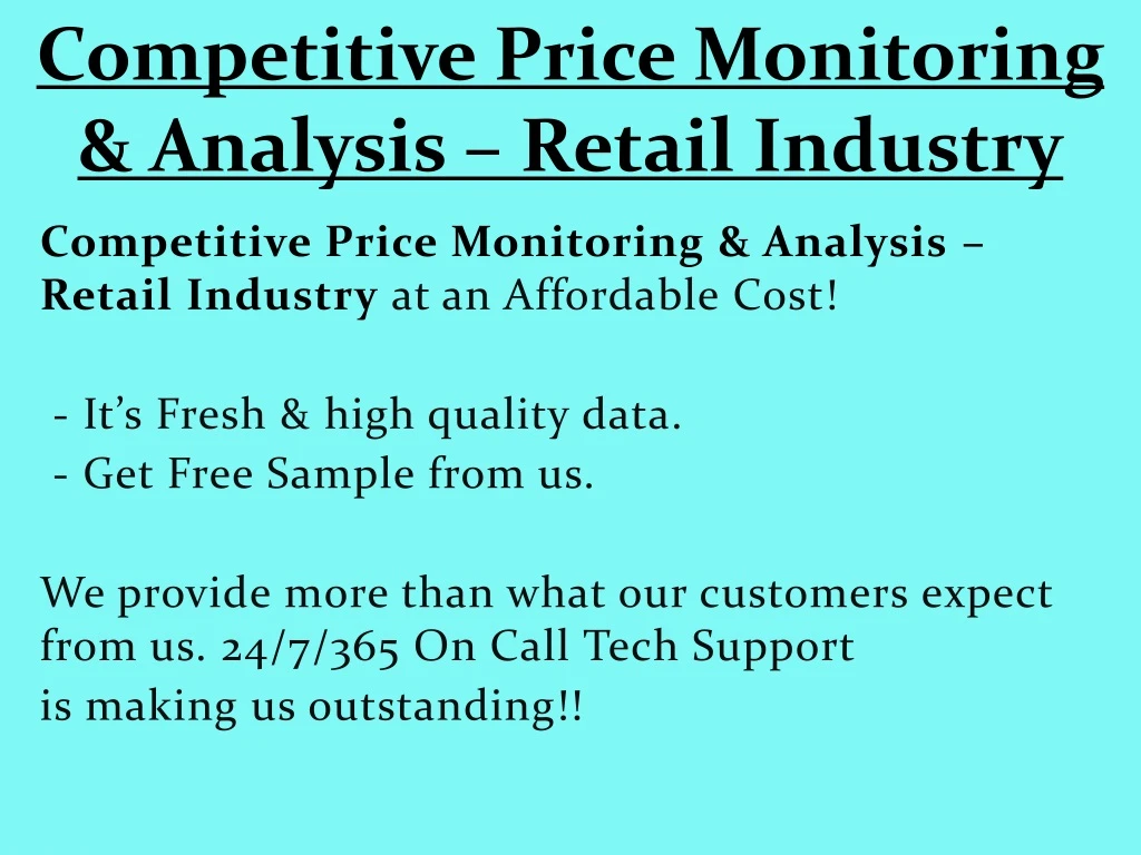 competitive price monitoring analysis retail industry