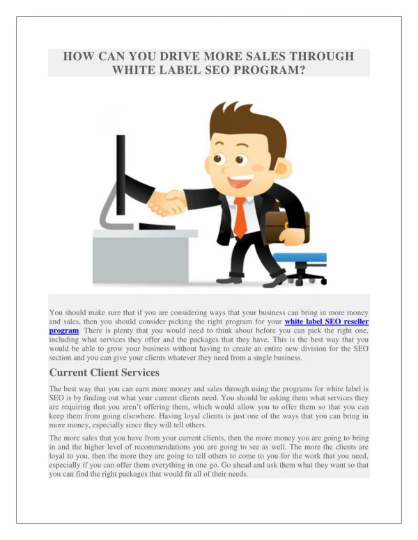 HOW CAN YOU DRIVE MORE SALES THROUGH WHITE LABEL SEO PROGRAM?