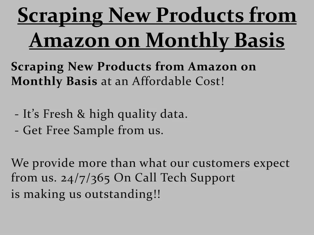 scraping new products from amazon on monthly basis