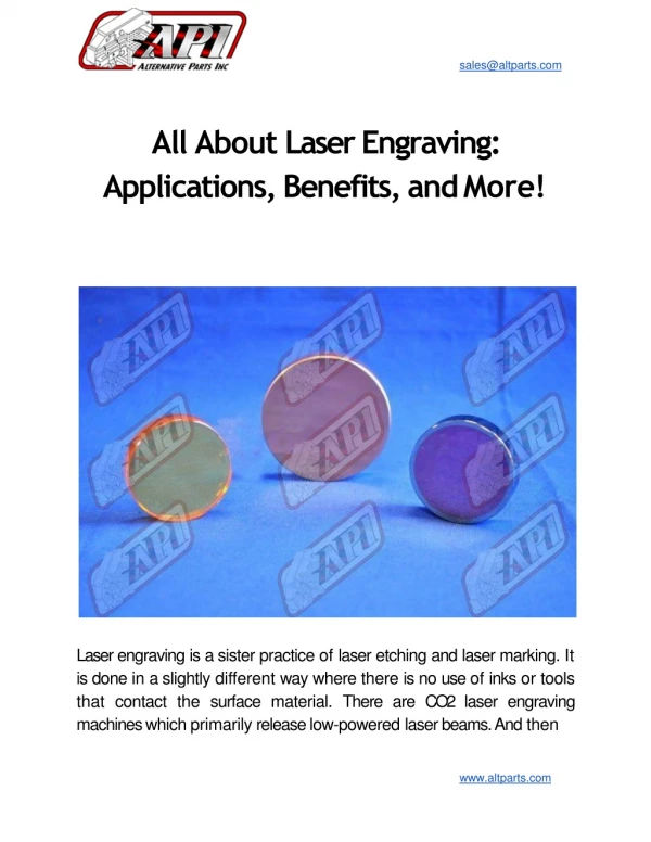 All About Laser Engraving: Applications, Benefits, and More!