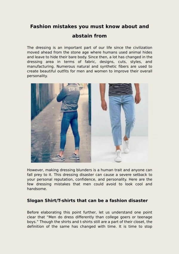 Fashion mistakes you must know about and abstain from