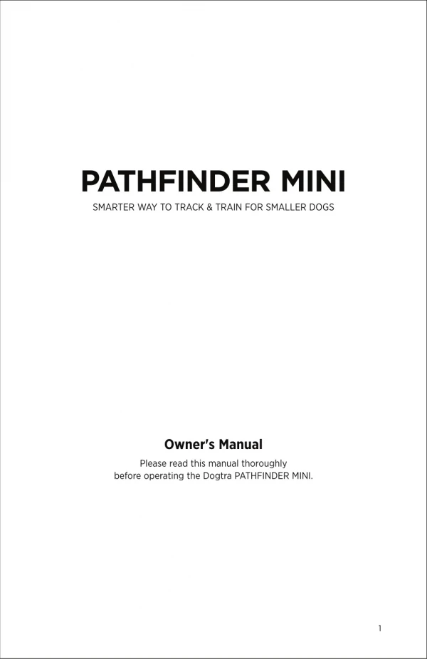 Pathfinder Mini USA Manual