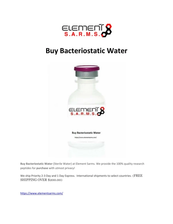 Buy Bacteriostatic Water