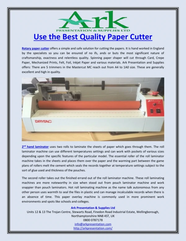 use the best quality paper cutter