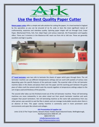Use the Best Quality Paper Cutter - slide 1