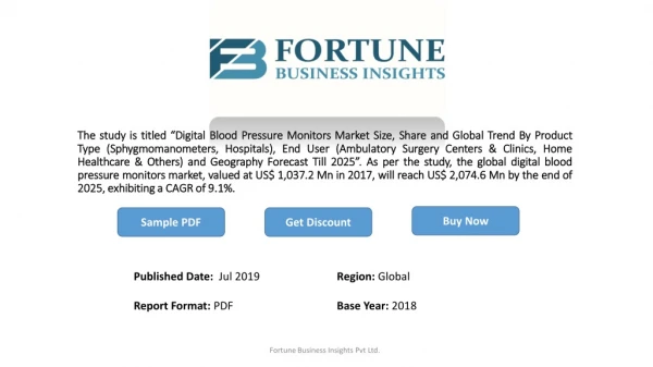 Digital Blood Pressure Monitors Market Worth US$ 2,074.6 Mn, Advent of Smart Wearables to Drive Market, says Fortune Bus