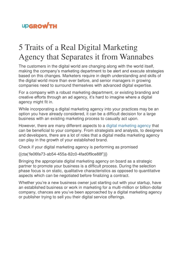 5 Traits of a Real Digital Marketing Agency that Separates it from Wannabes
