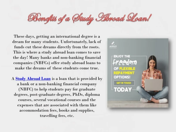 Benefits of a Study Abroad Loan!
