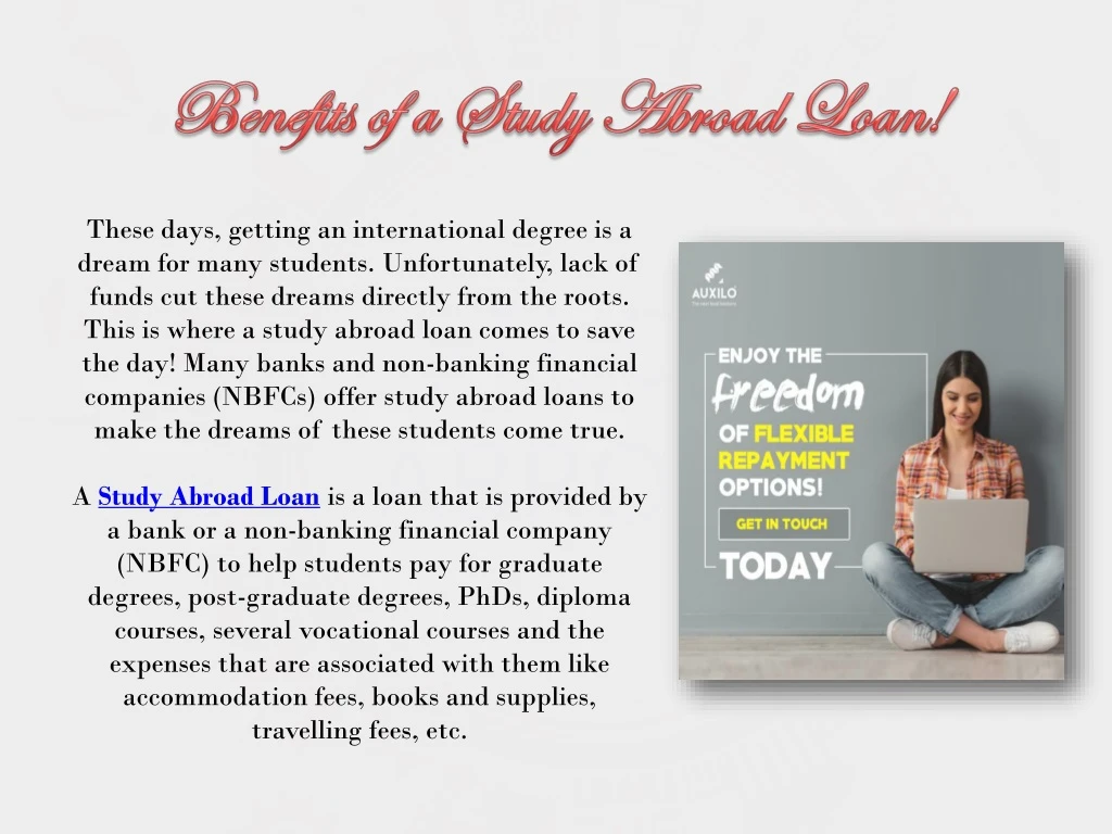 benefits of a study abroad loan