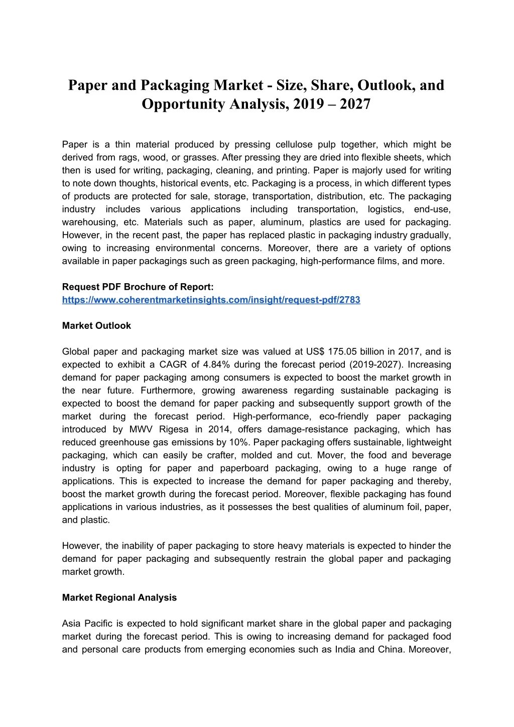 paper and packaging market size share outlook