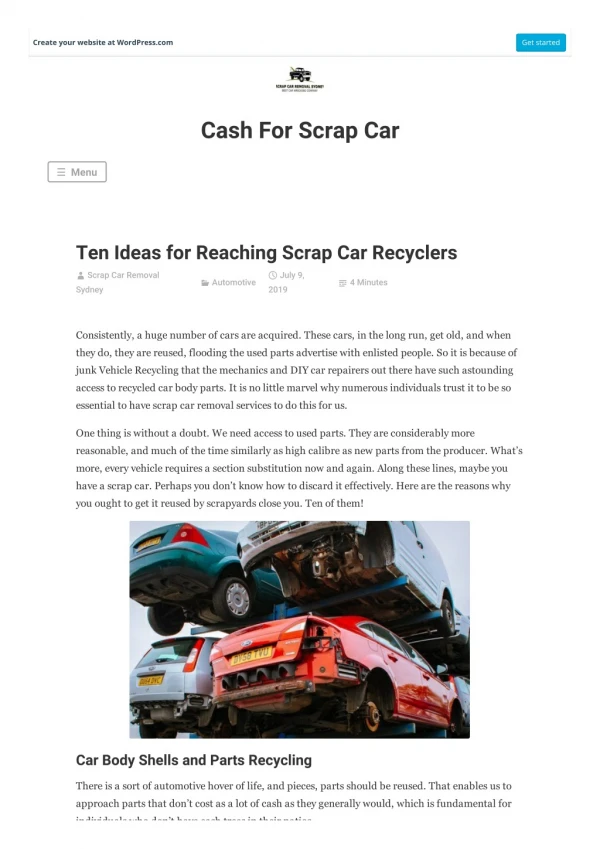 Ideas for Reaching Scrap Car Recyclers