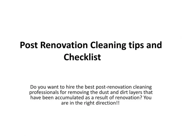 post renovation cleaning
