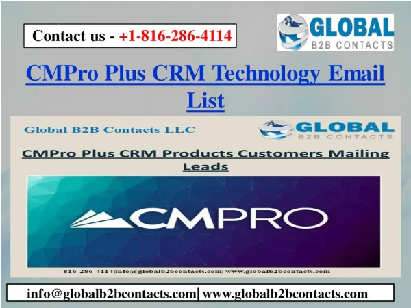 CMPro Plus CRM Technology Email List