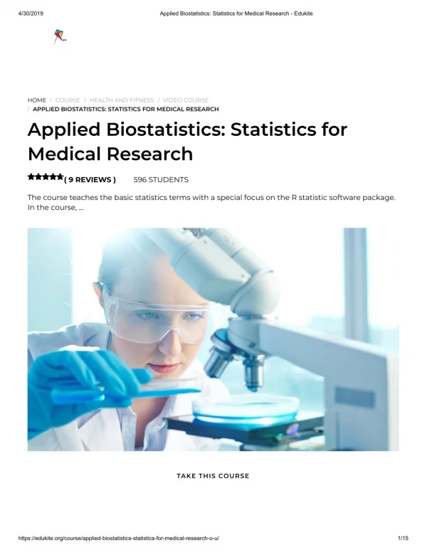 Applied Biostatistics_ Statistics for Medical Research - Edukite