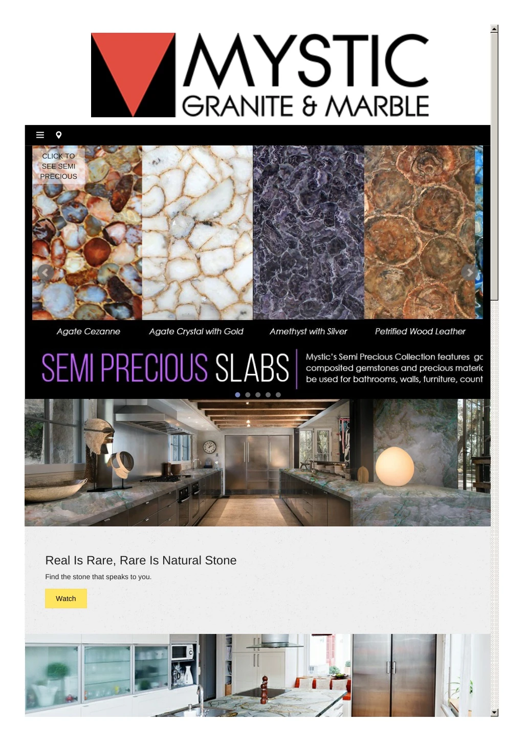 click to see semi precious quartzite granite