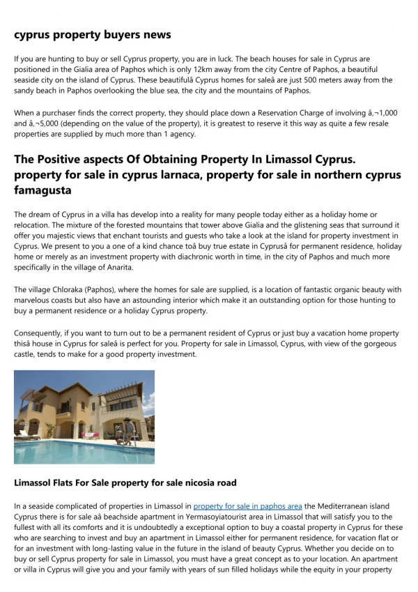 property for sale in cyprus by owners - Beautiful Properties