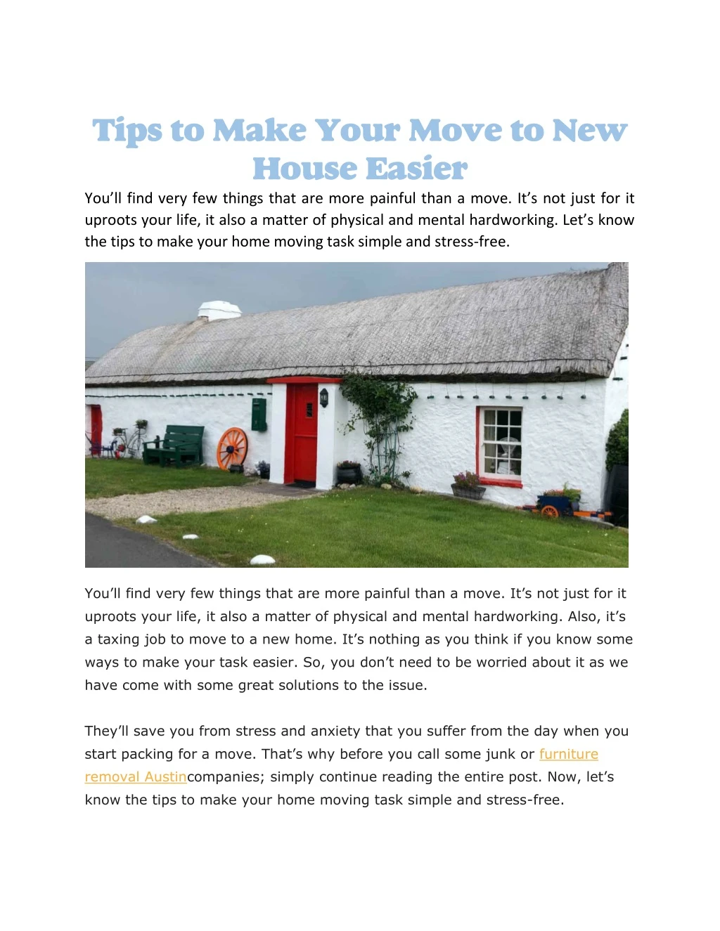 tips to make your move to new house easier