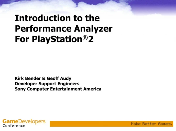 Introduction to the Performance Analyzer for PlayStation 2