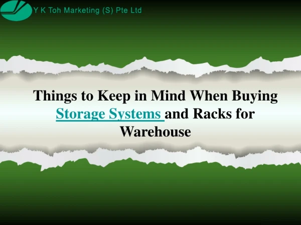 Things to Keep in Mind When Buying Storage Systems and Racks for Warehouse