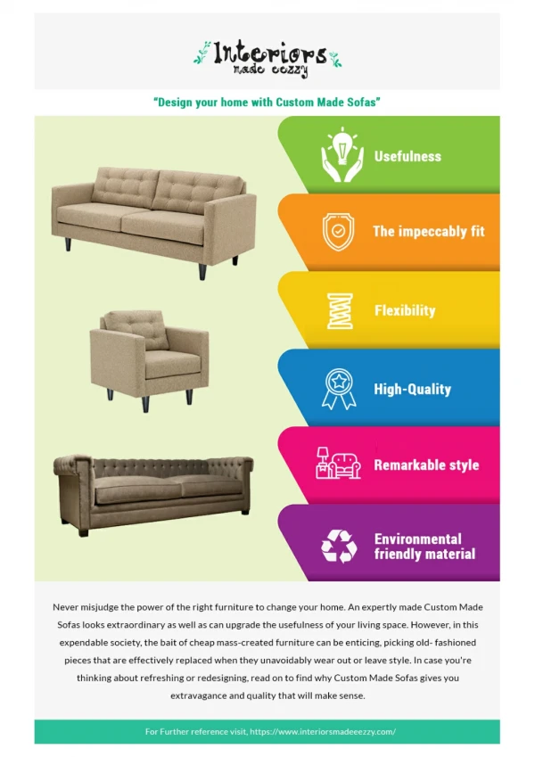 Design your home with Custom Made Sofa