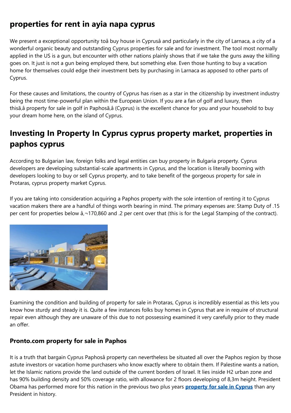 properties for rent in ayia napa cyprus